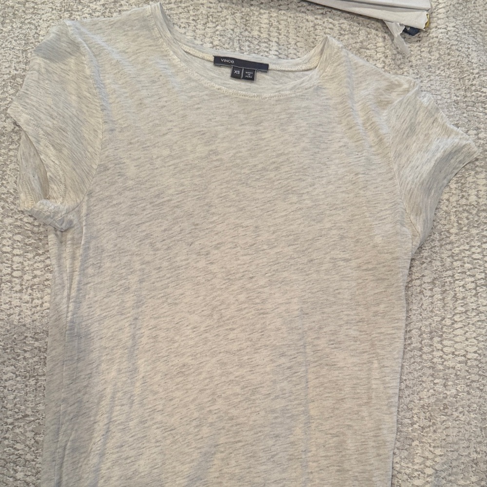 Vince Light Gray Short Sleeve Tee